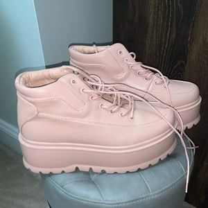 Pink platform sneakers